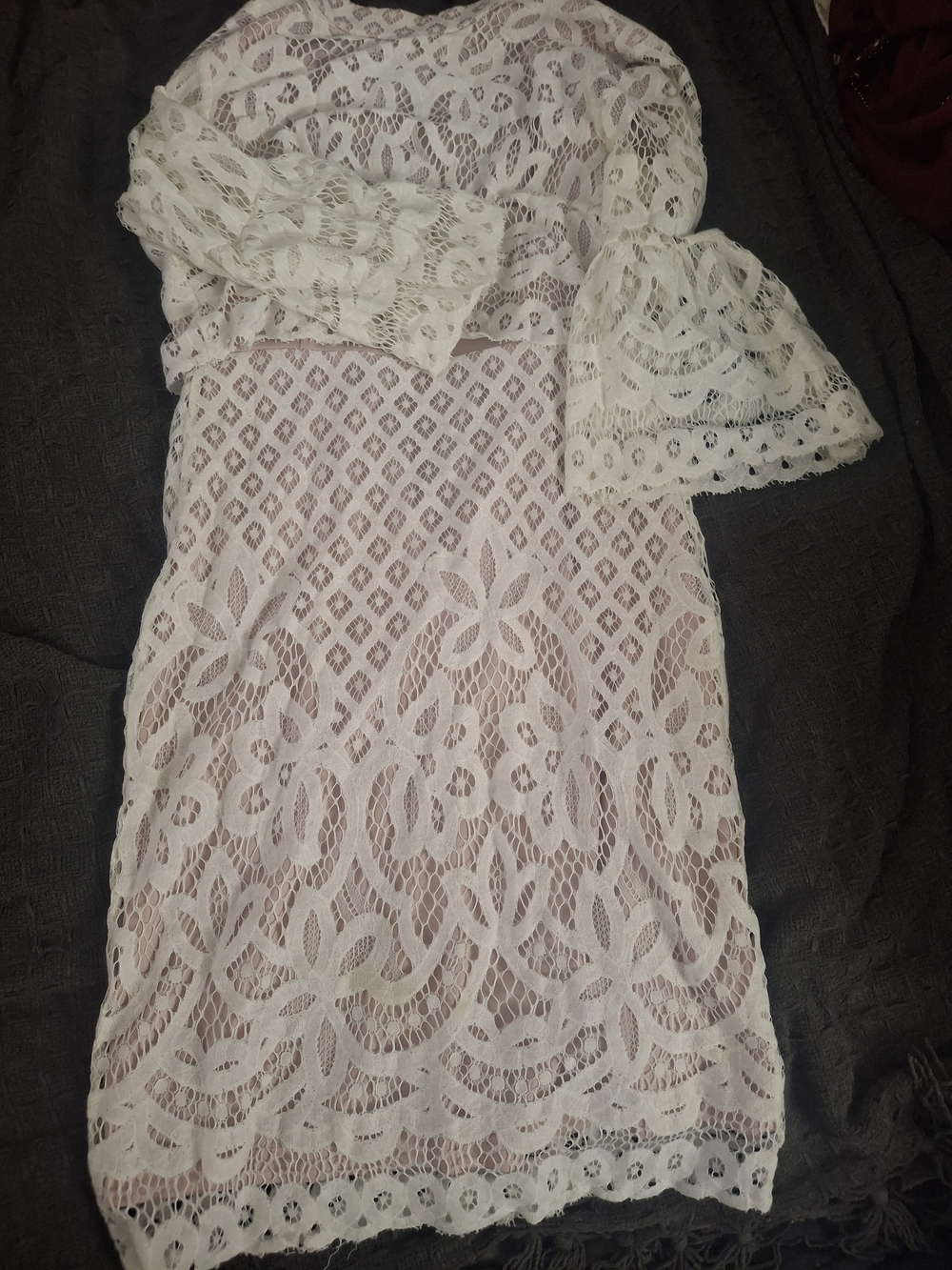 Mustard Seed White Lace Mini Dress